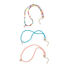 6Pcs Plastic Beads Necklaces for Kids Colorful Adjustable Neck Jewelry