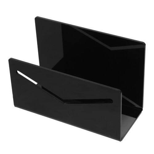 2Pcs Acrylic Letter Holder Mail Organizer for Desktop Black Material 2