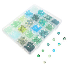 5Sets Smooth Round Glass Beads Large Hole Kit for Jewelry DIY Crafts