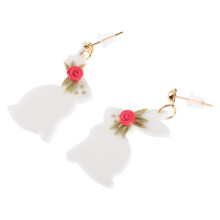 4Pcs Cute Multi Color Bunny Dangle Earrings Lightweight Easter Jewelry