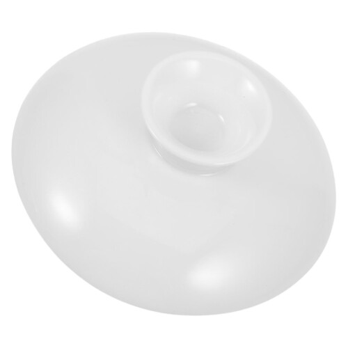 5Pcs White Ceramic Tea Cup Lids Heat Retention Covers for Drinks 2