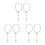 6Pcs Silver Mirror Hanging Ornaments with Pearl for Blessing 5