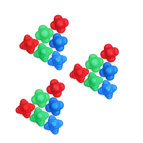 18Pcs Rubber Reaction Training Balls Hexagonal Shape for Speed Agility 1