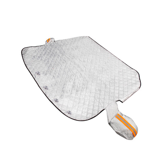 2Pcs Durable Car Snow Cover Window Shield Silver Pe Cotton Blend