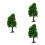 3Pcs Green Mini Plastic Trees for Model Train Layouts and Dioramas 6