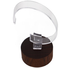 4Pcs Walnut Wood Watch Holder Black Acrylic Display Stand
