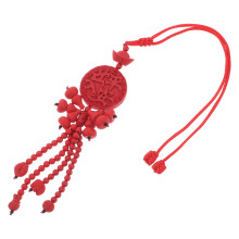 2Pcs Red Gourd Pendant Car Rearview Mirror Decoration Ornament
