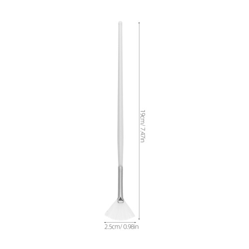 6Pcs Fan Shape Facial Mask Applicator Brushes with Long Handle White 1
