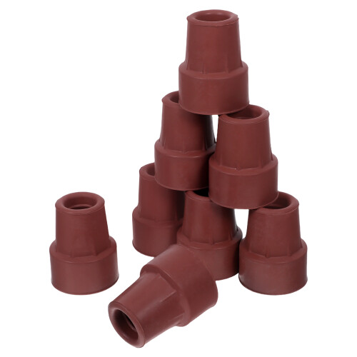16Pcs Lightweight Brown Rubber Tips for Trekking and Walking Sticks 1