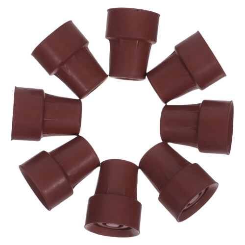 16Pcs Lightweight Brown Rubber Tips for Trekking and Walking Sticks