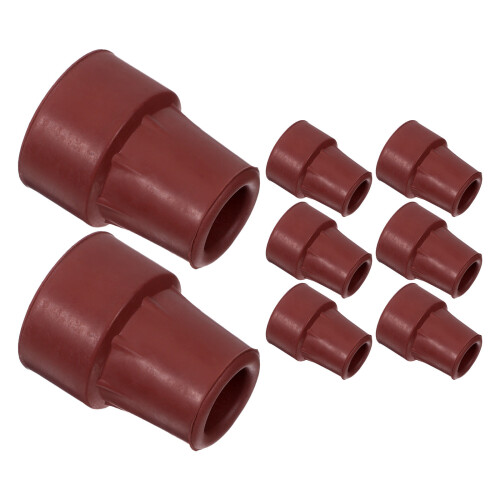 16Pcs Lightweight Brown Rubber Tips for Trekking and Walking Sticks 2