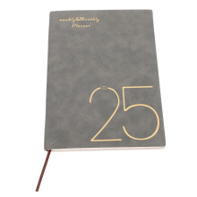 3Pcs 2025 Daily Planner Grey Portable Writing Notebook for Home Office