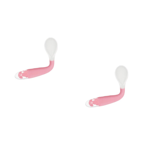 2Pcs Pink Bendable Silicone Spoon Kids Feeding Tableware Safe Design 2