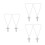 6Pcs Red Durable Stainless Steel Decorative Mirror Charm 8