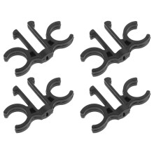 12Pcs Black PVC Plastic Clips for Hiking Poles Quick 8-Shaped Buckle