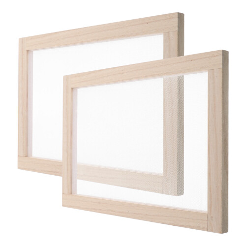 10Pcs Multi-Use Wooden Paper Frames Beige for DIY Papermaking Projects 1