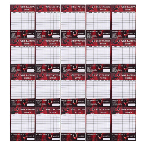 60Pcs Red Wine Tasting Party Cards Paper Professional Evaluation Notes 2