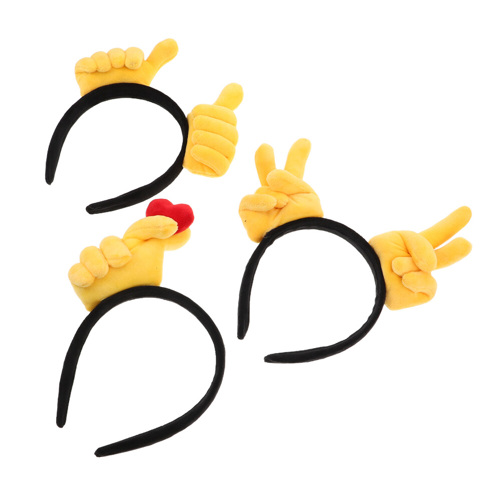6St Grappige Gele Handgebaar Haarbanden Met Speelse Cartoon Stijl-image