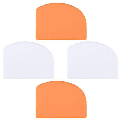 12Pcs Multifunctional Orange Plastic Scraper Cake Icing Smoother Tool