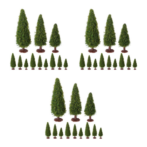 36Pcs Realistic Green Plastic Pine Trees for Model Train Scenery 1