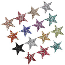 30Pcs Bling Star Applique Patches Resin Rhinestone Iron-on for Clothes