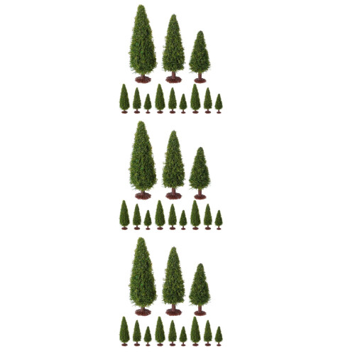 36Pcs Realistic Green Plastic Pine Trees for Model Train Scenery 2