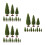 36Pcs Realistic Green Plastic Pine Trees for Model Train Scenery 7