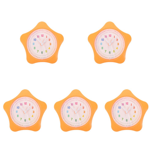 5Pièces Horloges Modèles Éducatives Orange Jeu D'apprentissage Temps 2