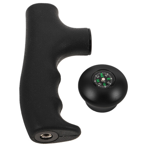 5Pcs Durable Black Walking Stick Knobs with Compass for Mountaineering 1
