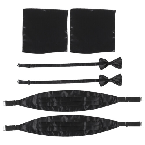 18St Formele Zwarte Cummerbund Set Met Strik En