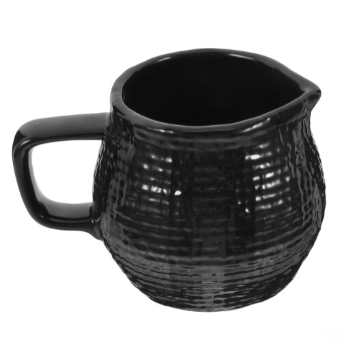 3Pcs Black Ceramic Milk Containers Mini Syrup and Cream Pitchers