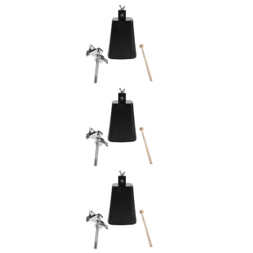 3Sets Adjustable Metal Cowbell Clip Drum Stand Accessory for Kids 2