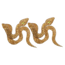 4Pcs Golden Snake Embroidered Iron-on Patches for Craft Clothing Decor