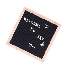 2Pcs Felt Letter Board Black DIY Message Board with Wood Frame