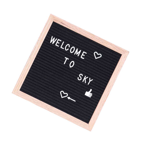 2Pcs Felt Letter Board Black DIY Message Board with Wood Frame