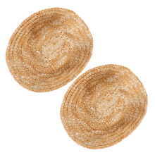 4Pcs Tiny Light Brown Hats Mini Doll Western Decoration