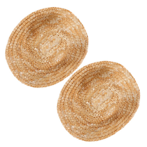 4Pcs Tiny Light Brown Hats Mini Doll Western Decoration