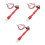 3Pcs Red Motorcycle Antenna Light with Alloy Plastic Glow Antenna 9