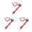 3Pcs Red Motorcycle Antenna Light with Alloy Plastic Glow Antenna 8