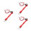 3Pcs Red Motorcycle Antenna Light with Alloy Plastic Glow Antenna 5