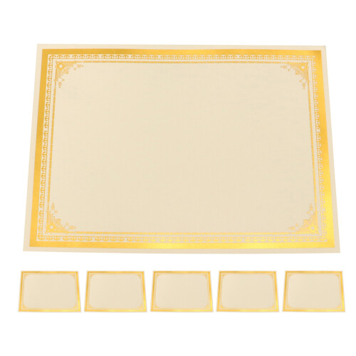 18Pcs Award Certificate Sheets with Elegant Gold Foil Border