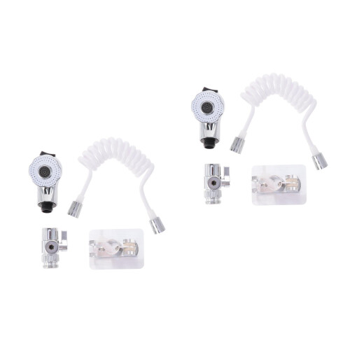 2Sets Sink Shower Extender Flexible Hose Faucet Head Assorted Colors 2
