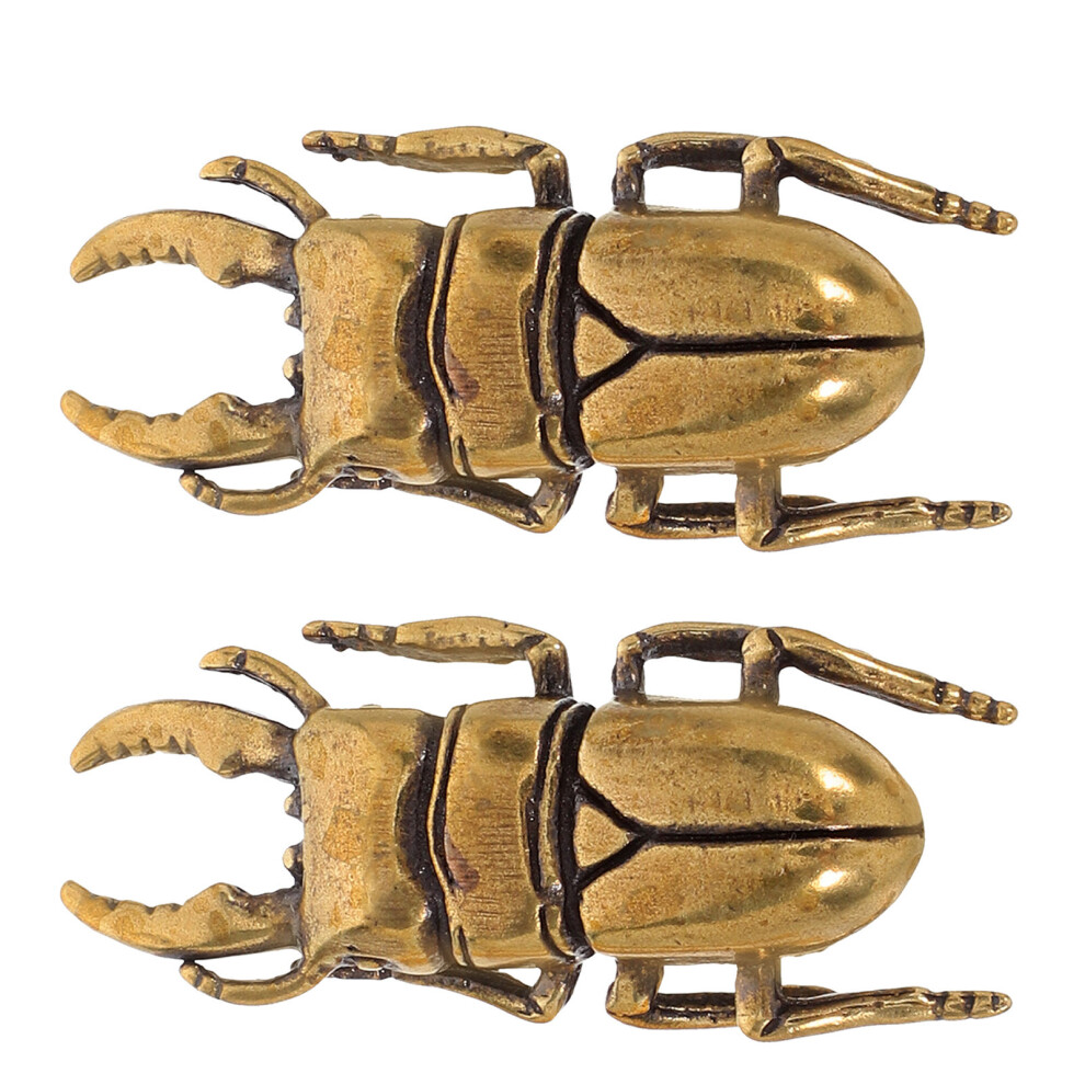 6Pcs Brass Beetle Furniture Knobs Vintage Drawer Pulls For Wardrobe 3632861968570
