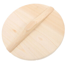 2Pcs Wood Lid Replacement Part for Kitchen Pot Steaming Beige Color