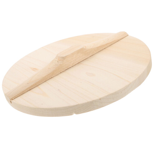 2Pcs Wood Lid Replacement Part for Kitchen Pot Steaming Beige Color 2