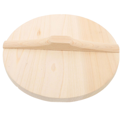 2Pcs Wood Lid Replacement Part for Kitchen Pot Steaming Beige Color 1
