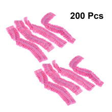 600Pcs Waterproof Disposable Hair Dye Shower Caps Pink for Hotel Spa