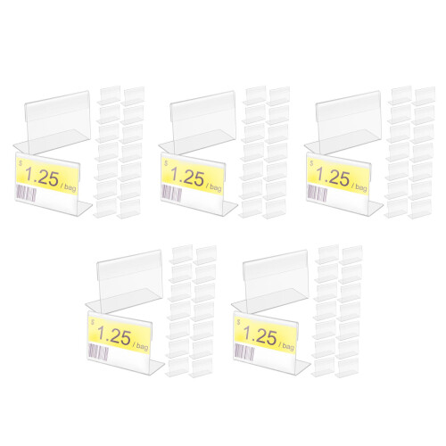 150Pcs Acrylic Slanted Table Sign Holders Transparent Label Display 2