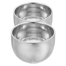 4Pcs Silver Shaving Bowl Double Layer Metal Mug for Men's Shaving