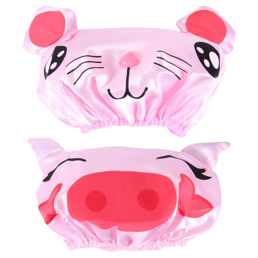 4Pcs Cartoon Baby Shampoo Hats Waterproof Elastic Bathing Caps Pink Vaguelly